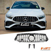 Chrome Black A45 Style Front Bumper Bar Grille Grill Bodykit for Mercedes - Benz A - Class W177 V177 & A35 AMG 2023 - 2025 - Mars Performance